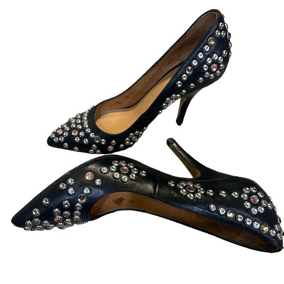 Isabel Marant Gemstone Studded Clemence Calf Leather Pump Size 6 Ladylike Glam - Picture 7 of 11
